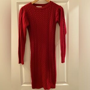 Red sweater dress